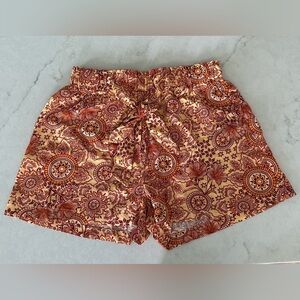 Primark Orange Paisley Floral Pattern Shorts